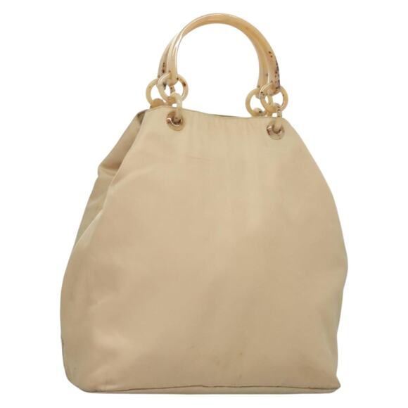 PRADA Hand Bag Nylon Beige Silver - Picture 1 of 12